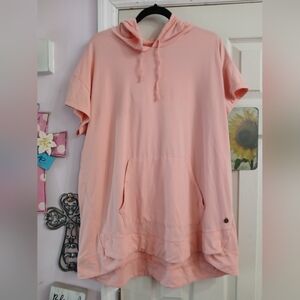 Lane Bryant LIVI Shirt Hoodie Short Sleeve Women's 18/20 Active Poly Spandex